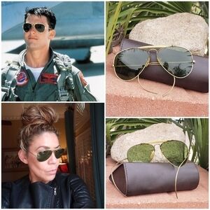 VINTAGE‎ RAY-BAN B&L *RARE AVIATOR 12k GF RB-3 WWII